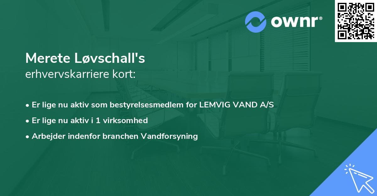Merete Løvschall's erhvervskarriere kort