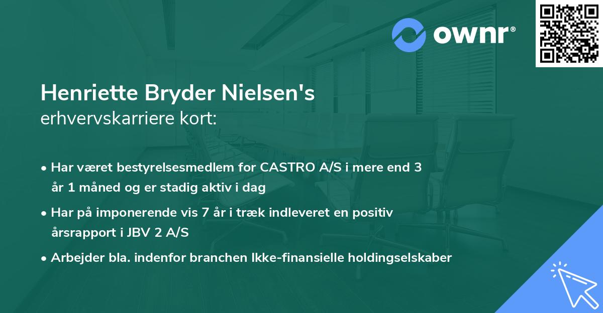 Henriette Bryder Nielsen's erhvervskarriere kort