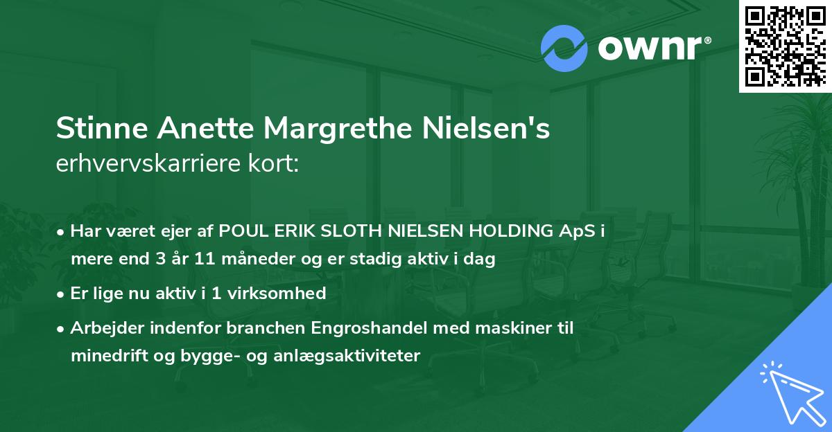 Stinne Anette Margrethe Nielsen's erhvervskarriere kort