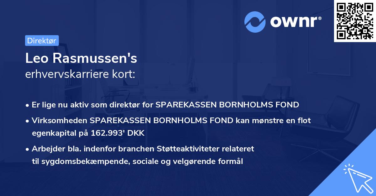 Leo Rasmussen's erhvervskarriere kort