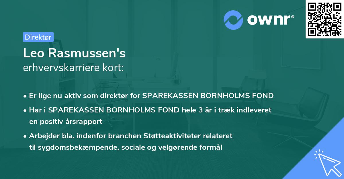 Leo Rasmussen's erhvervskarriere kort