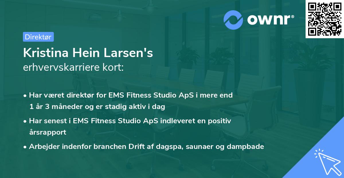 Kristina Hein Larsen's erhvervskarriere kort