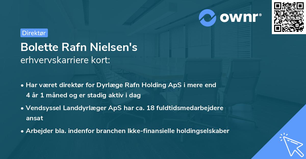 Bolette Rafn Nielsen's erhvervskarriere kort