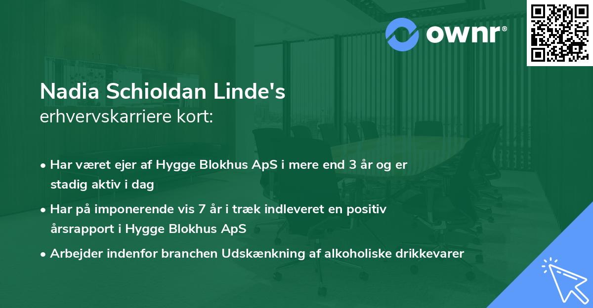 Nadia Schioldan Linde's erhvervskarriere kort