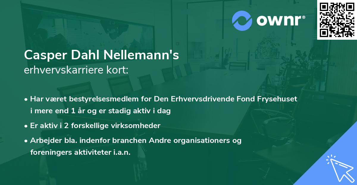 Casper Dahl Nellemann's erhvervskarriere kort