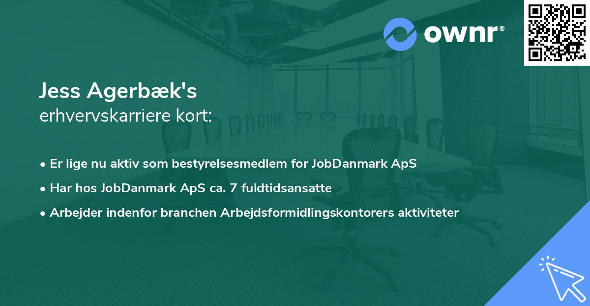 Jess Agerbæk's erhvervskarriere kort