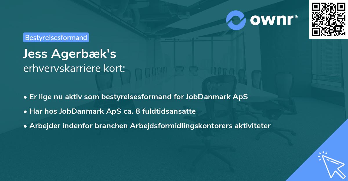 Jess Agerbæk's erhvervskarriere kort