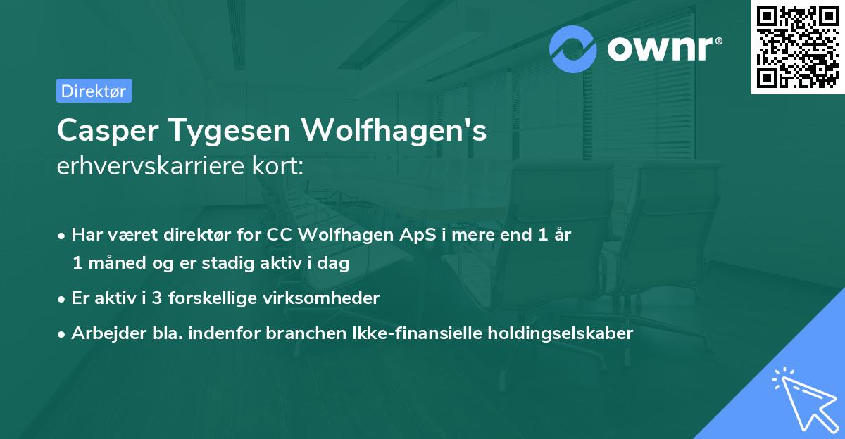 Casper Tygesen Wolfhagen's erhvervskarriere kort