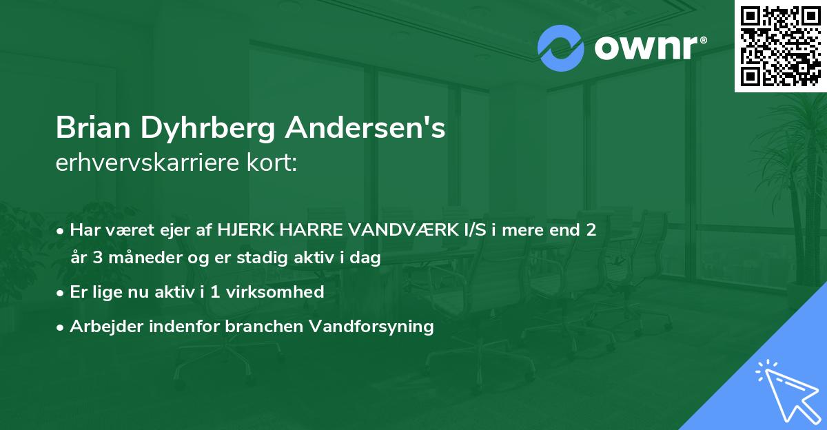 Brian Dyhrberg Andersen's erhvervskarriere kort