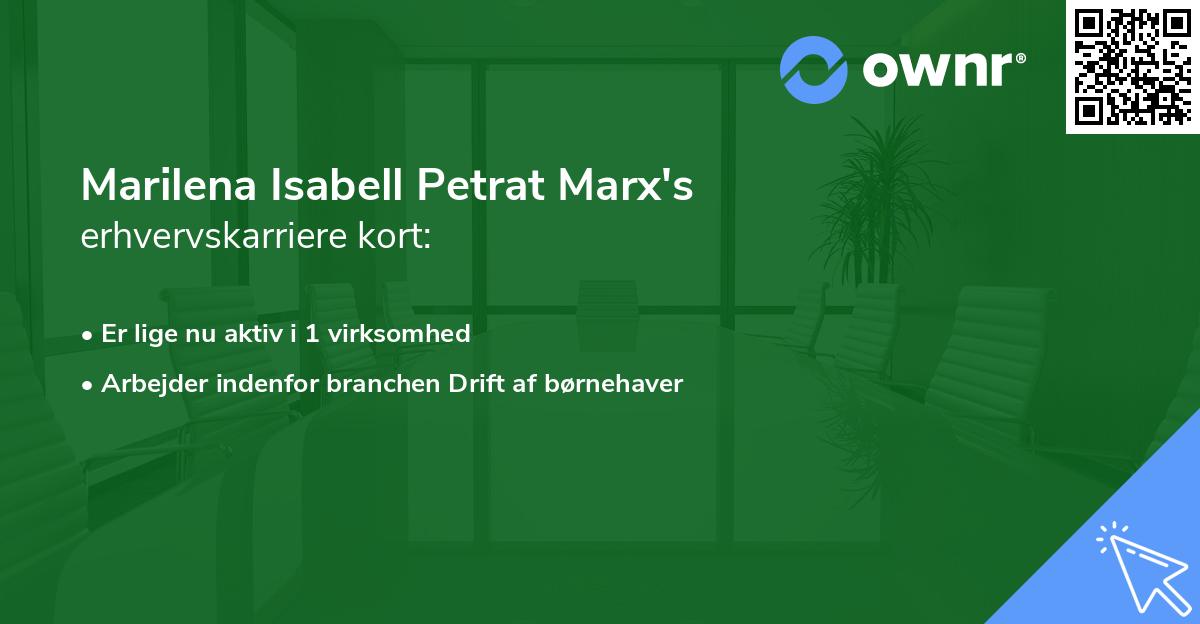 Marilena Isabell Petrat Marx's erhvervskarriere kort