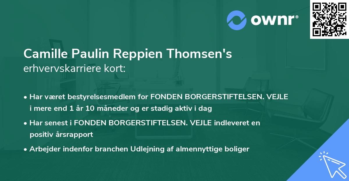 Camille Paulin Reppien Thomsen's erhvervskarriere kort