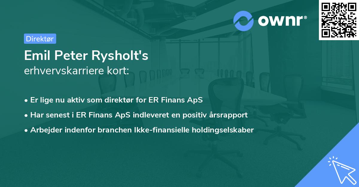Emil Peter Rysholt's erhvervskarriere kort