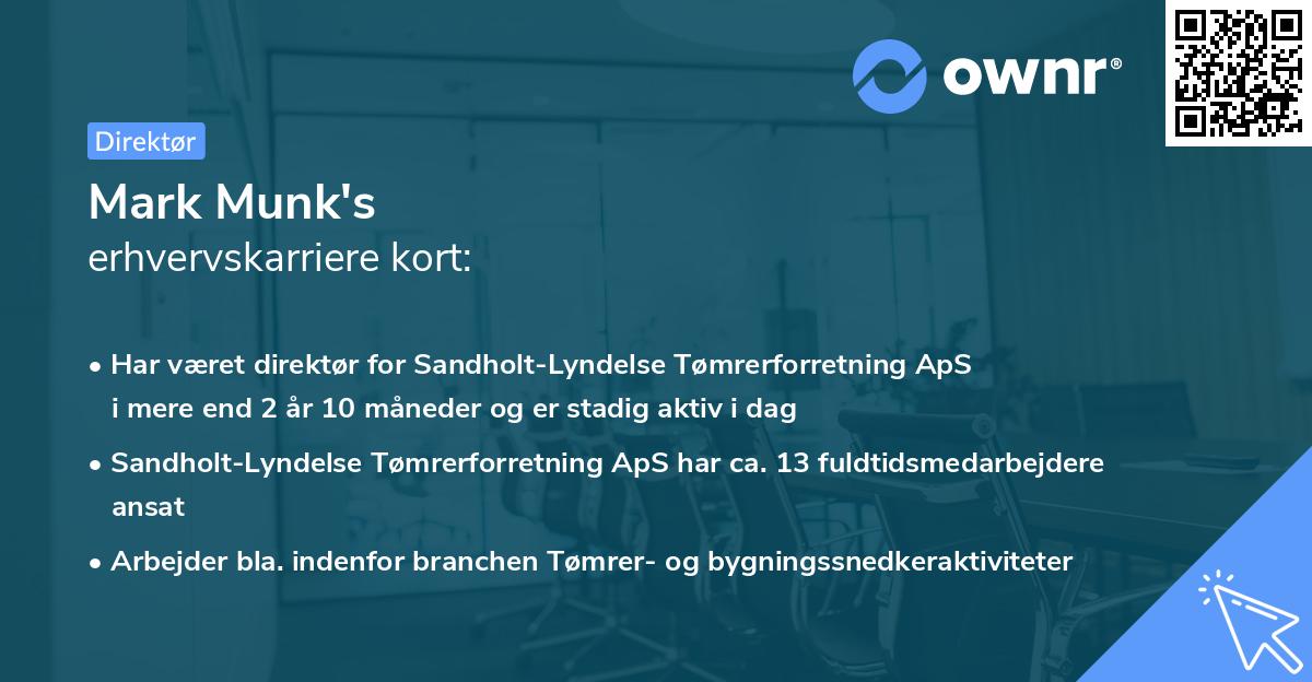 Mark Munk's erhvervskarriere kort