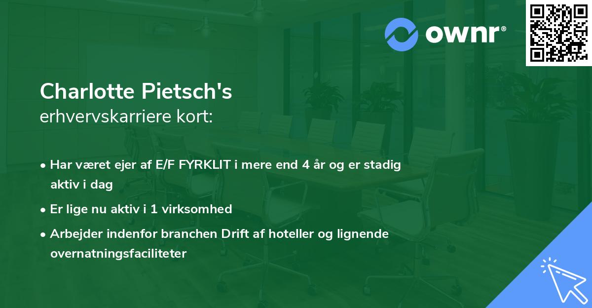 Charlotte Pietsch's erhvervskarriere kort