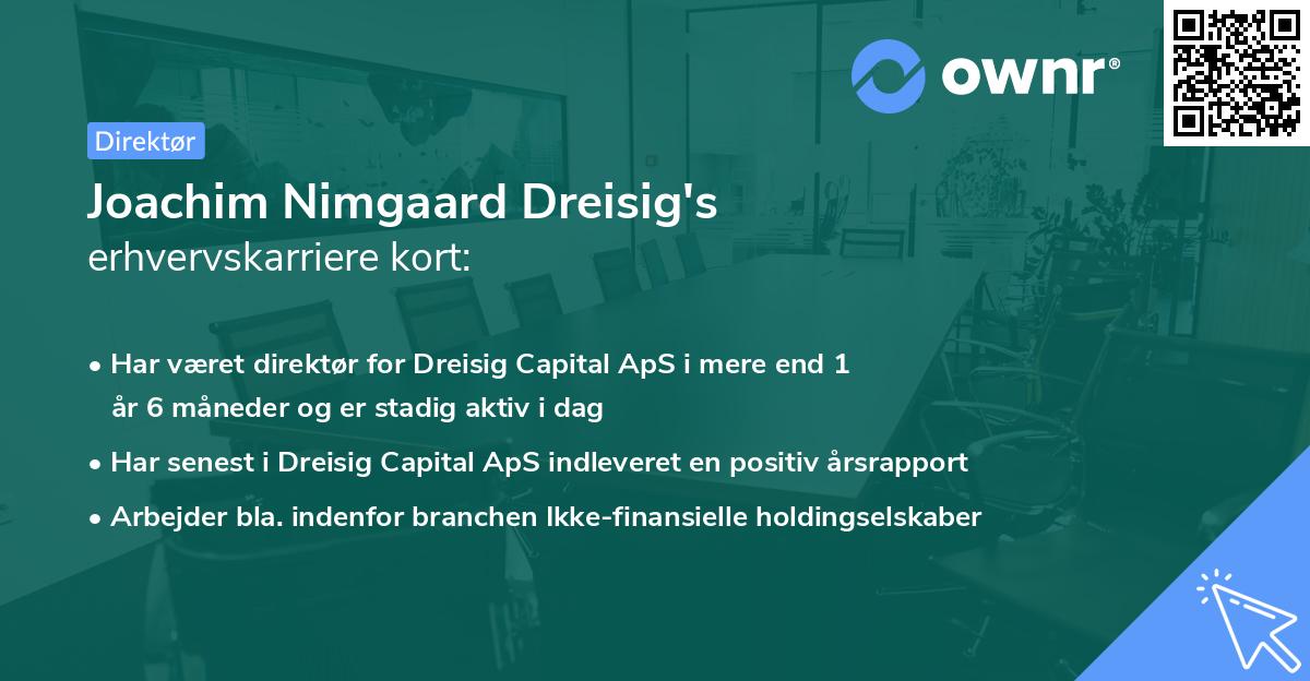 Joachim Nimgaard Dreisig's erhvervskarriere kort