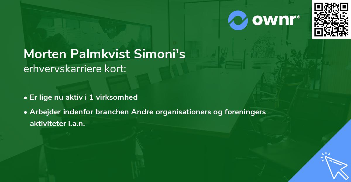 Morten Palmkvist Simoni's erhvervskarriere kort