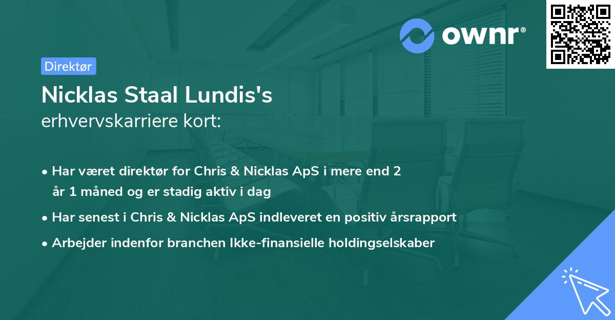 Nicklas Staal Lundis's erhvervskarriere kort