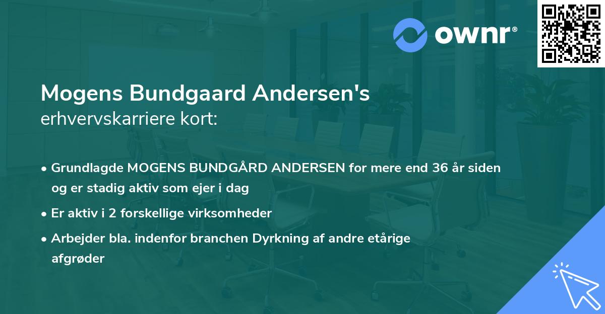 Mogens Bundgaard Andersen's erhvervskarriere kort