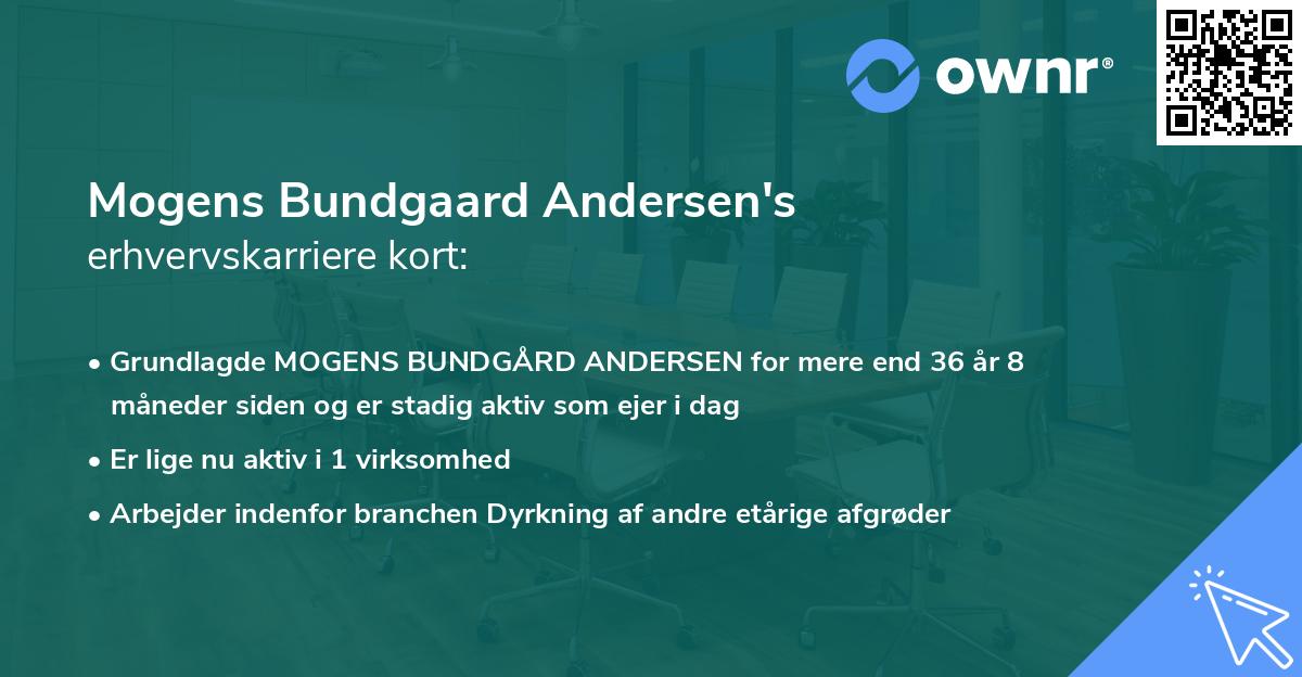 Mogens Bundgaard Andersen's erhvervskarriere kort