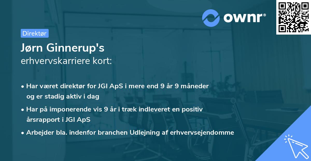 Jørn Ginnerup's erhvervskarriere kort