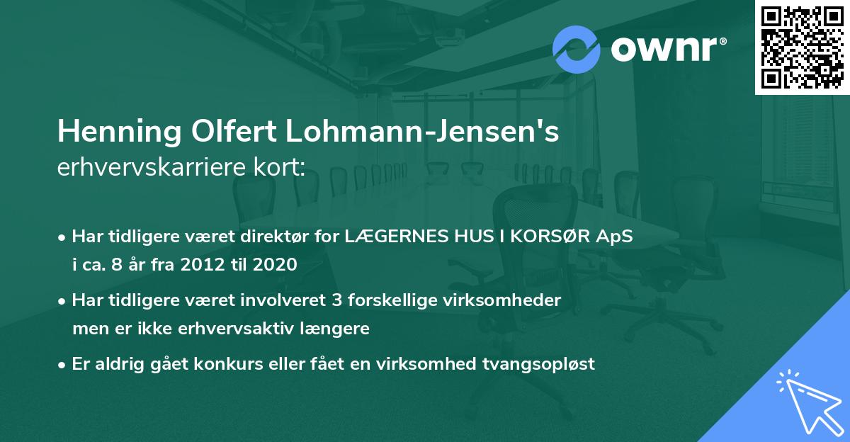 Henning Olfert Lohmann-Jensen's erhvervskarriere kort