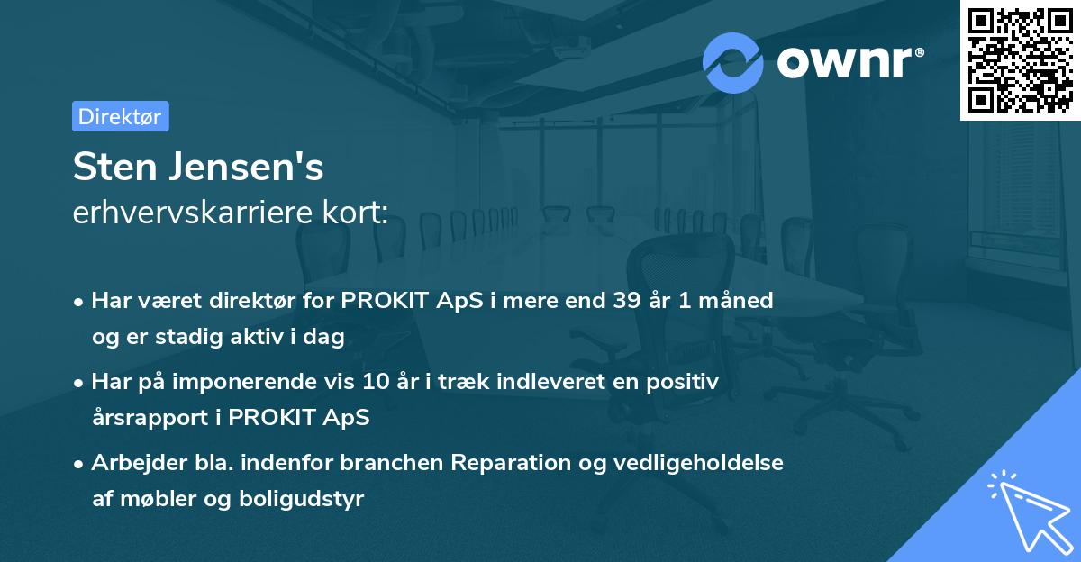 Sten Jensen's erhvervskarriere kort