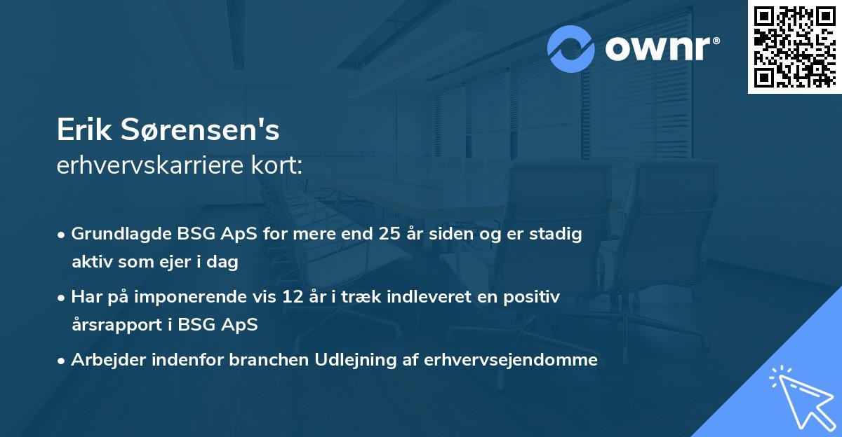 Erik Sørensen's erhvervskarriere kort