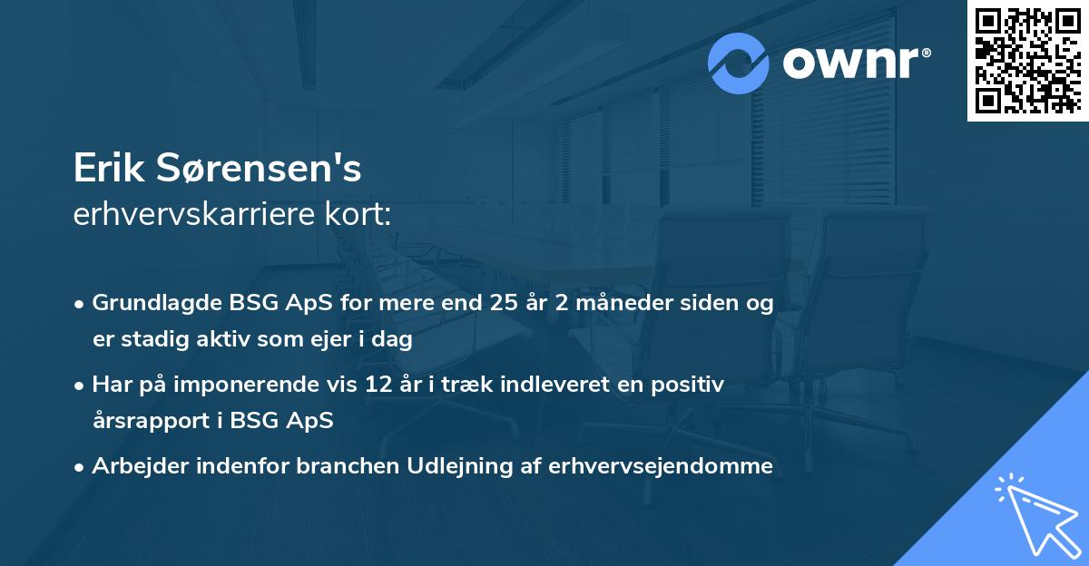Erik Sørensen's erhvervskarriere kort