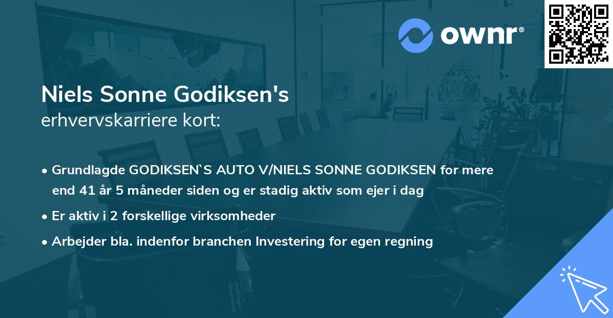 Niels Sonne Godiksen's erhvervskarriere kort