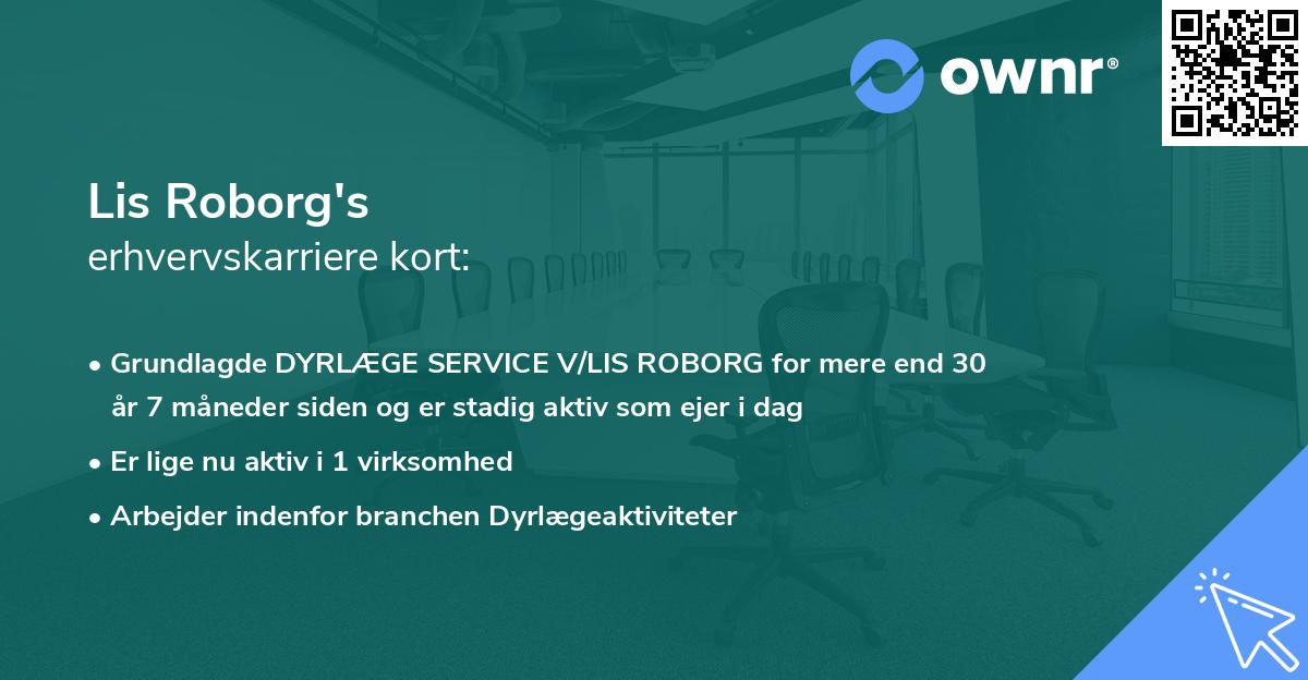 Lis Roborg's erhvervskarriere kort