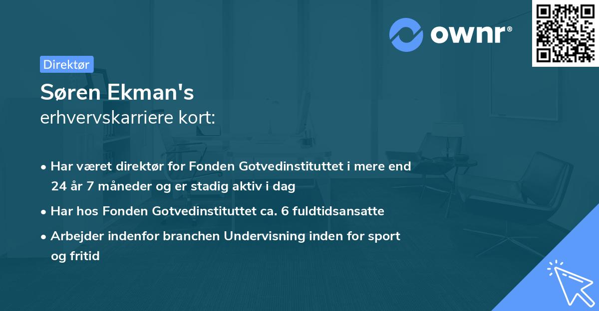 Søren Ekman's erhvervskarriere kort