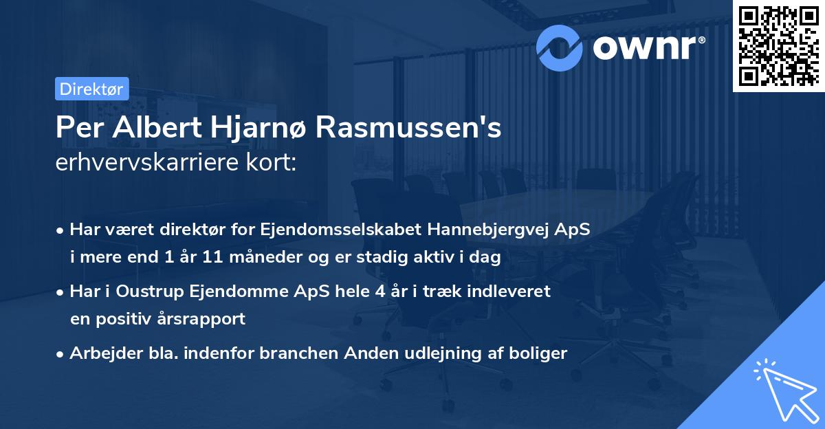 Per Albert Hjarnø Rasmussen's erhvervskarriere kort