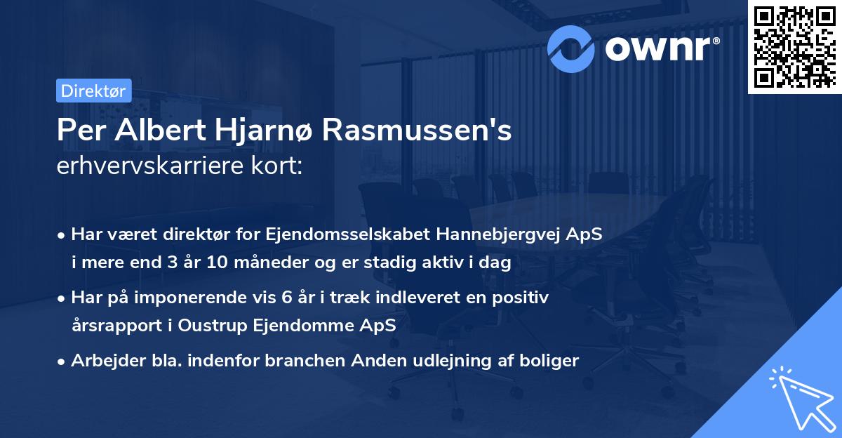 Per Albert Hjarnø Rasmussen's erhvervskarriere kort