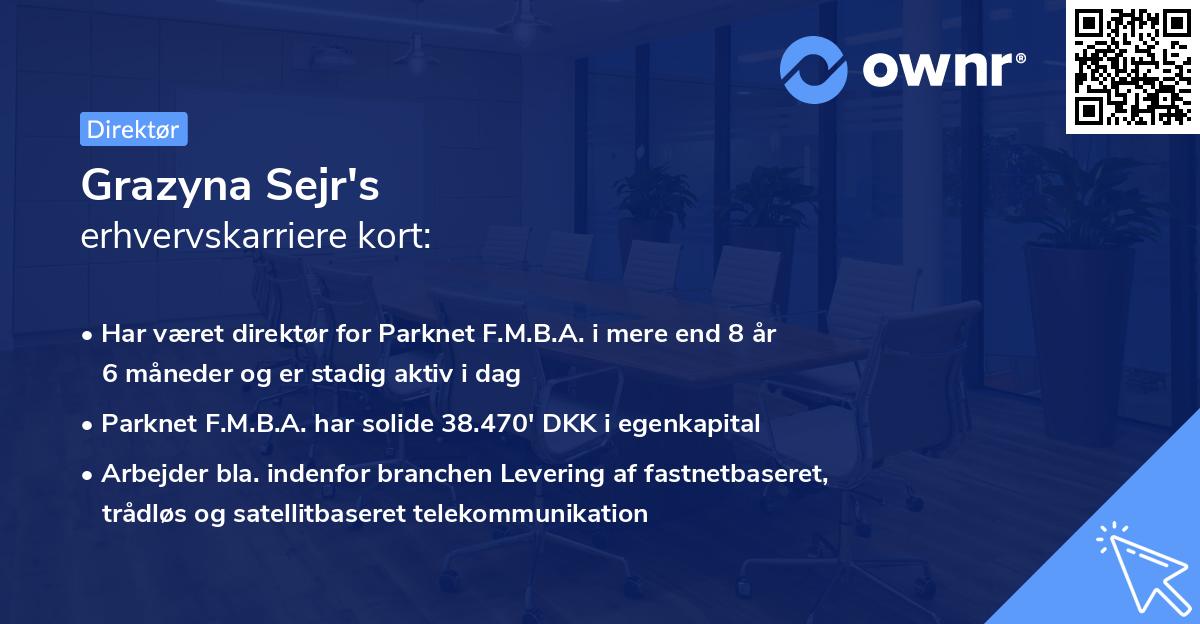 Grazyna Sejr's erhvervskarriere kort