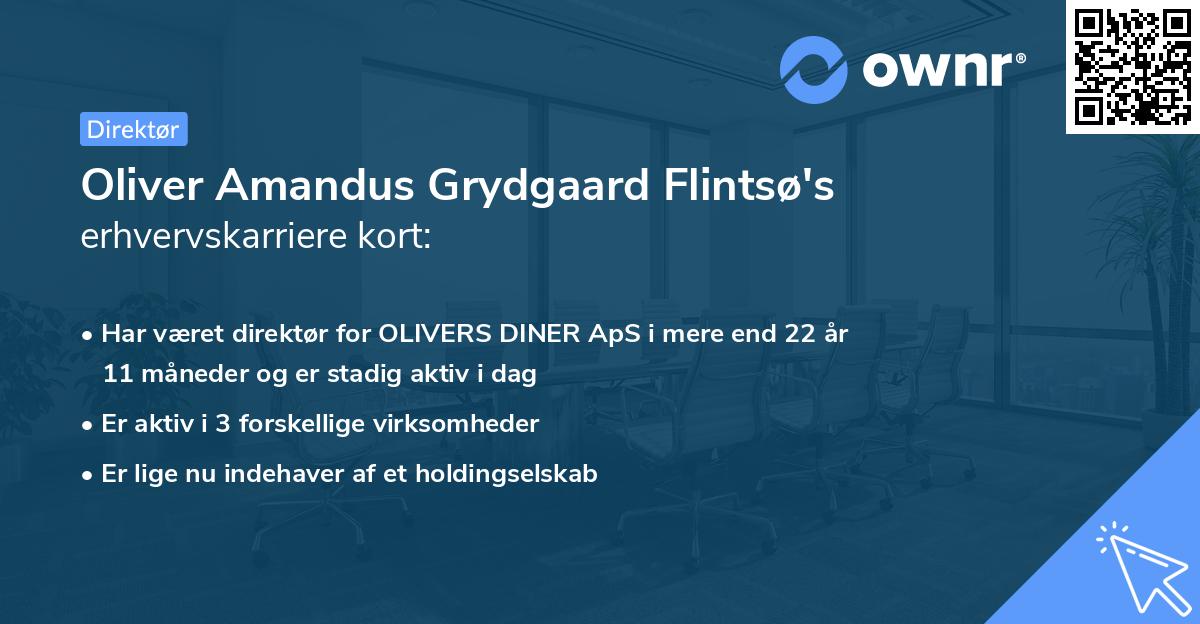 Oliver Amandus Grydgaard Flintsø's erhvervskarriere kort