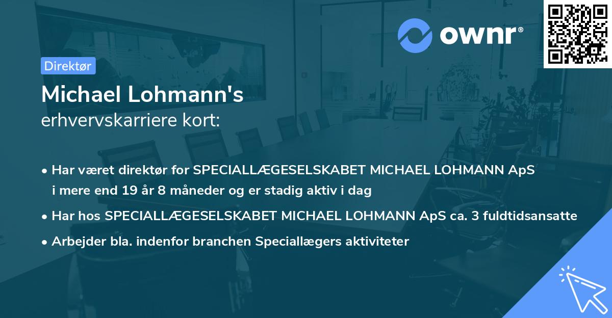 Michael Lohmann's erhvervskarriere kort