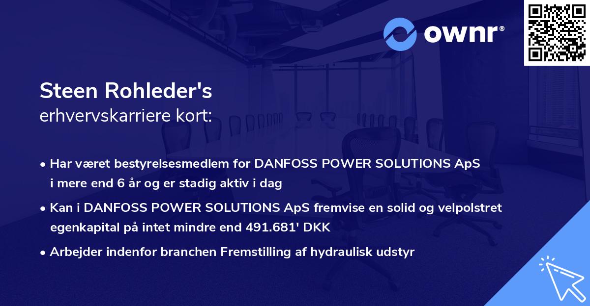 Steen Rohleder's erhvervskarriere kort