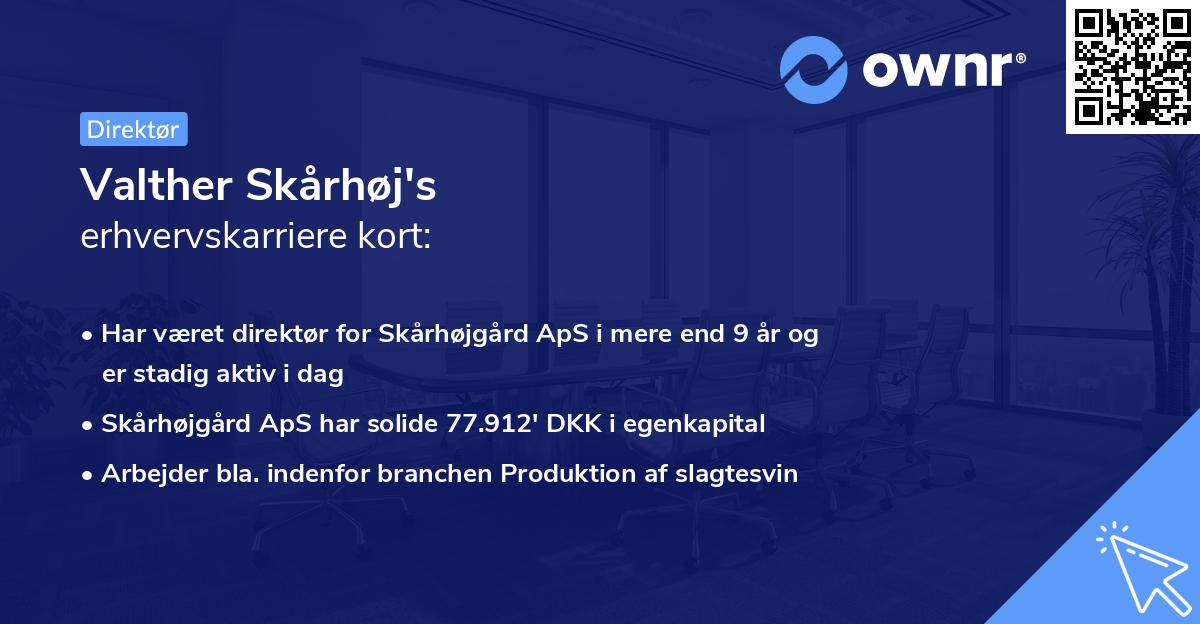 Valther Skårhøj's erhvervskarriere kort