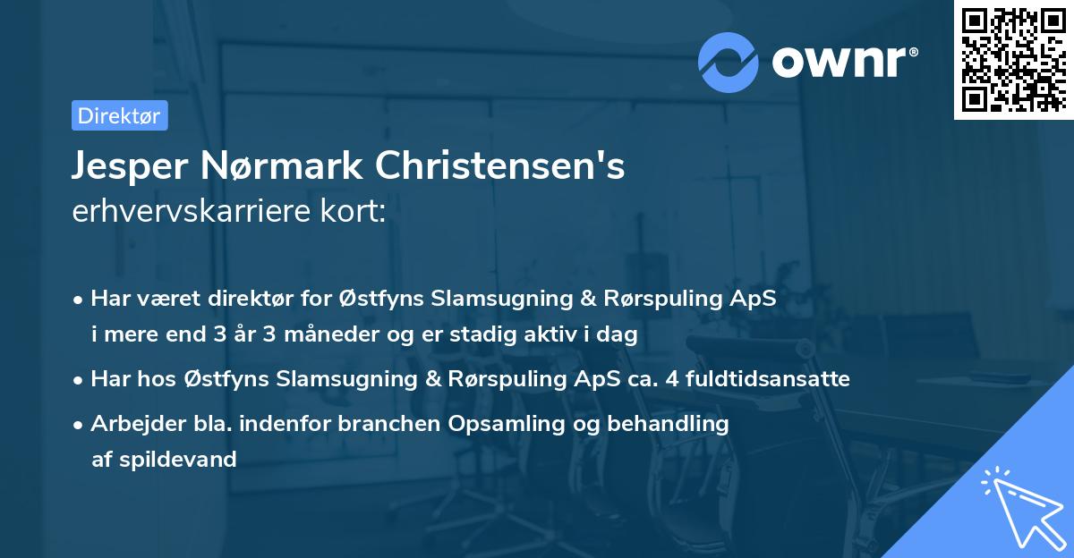 Jesper Nørmark Christensen's erhvervskarriere kort