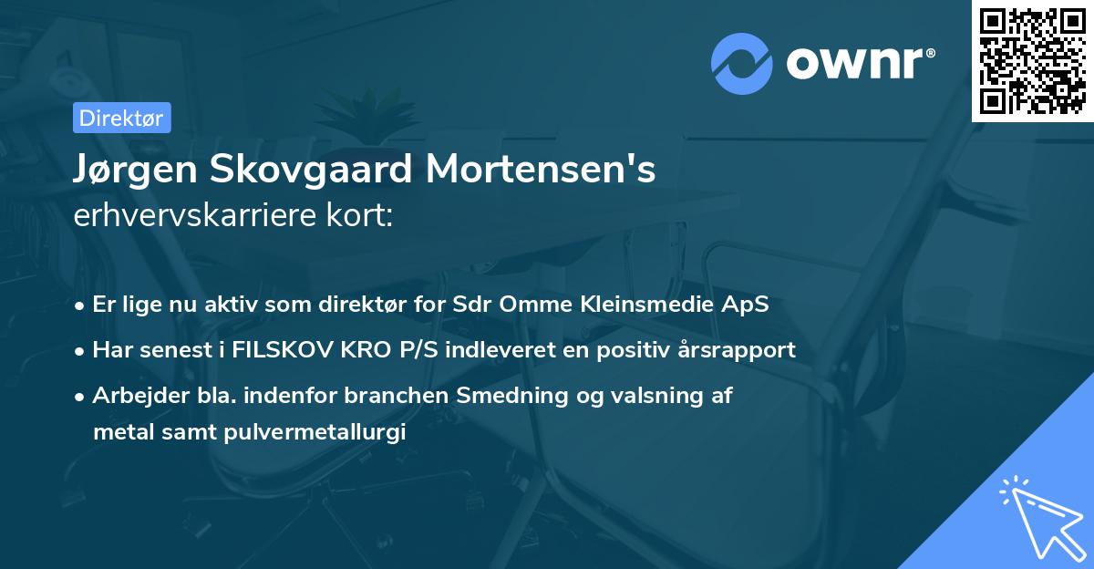 Jørgen Skovgaard Mortensen's erhvervskarriere kort