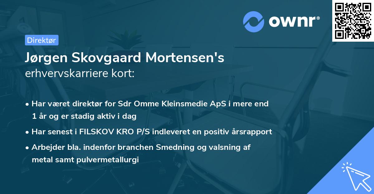 Jørgen Skovgaard Mortensen's erhvervskarriere kort