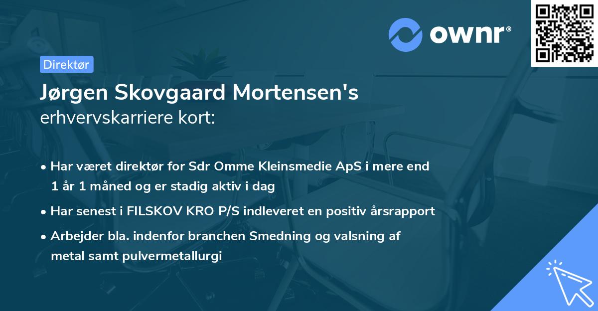 Jørgen Skovgaard Mortensen's erhvervskarriere kort