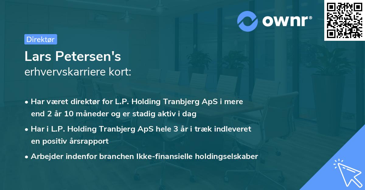 Lars Petersen's erhvervskarriere kort