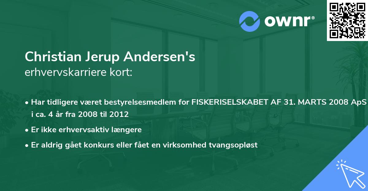 Christian Jerup Andersen's erhvervskarriere kort