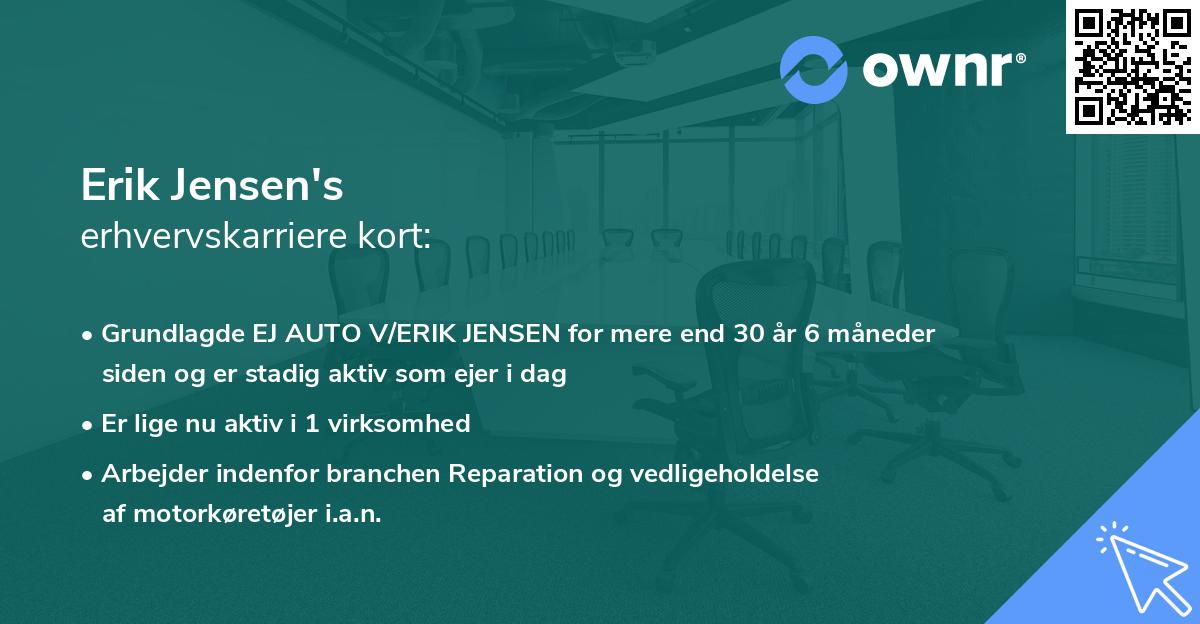 Erik Jensen's erhvervskarriere kort