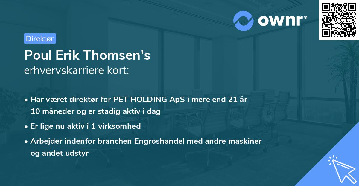 Poul Erik Thomsen's erhvervskarriere kort