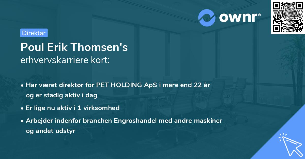 Poul Erik Thomsen's erhvervskarriere kort