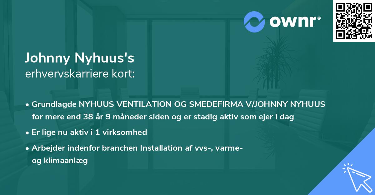 Johnny Nyhuus's erhvervskarriere kort