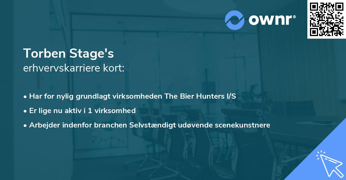 Torben Stage's erhvervskarriere kort