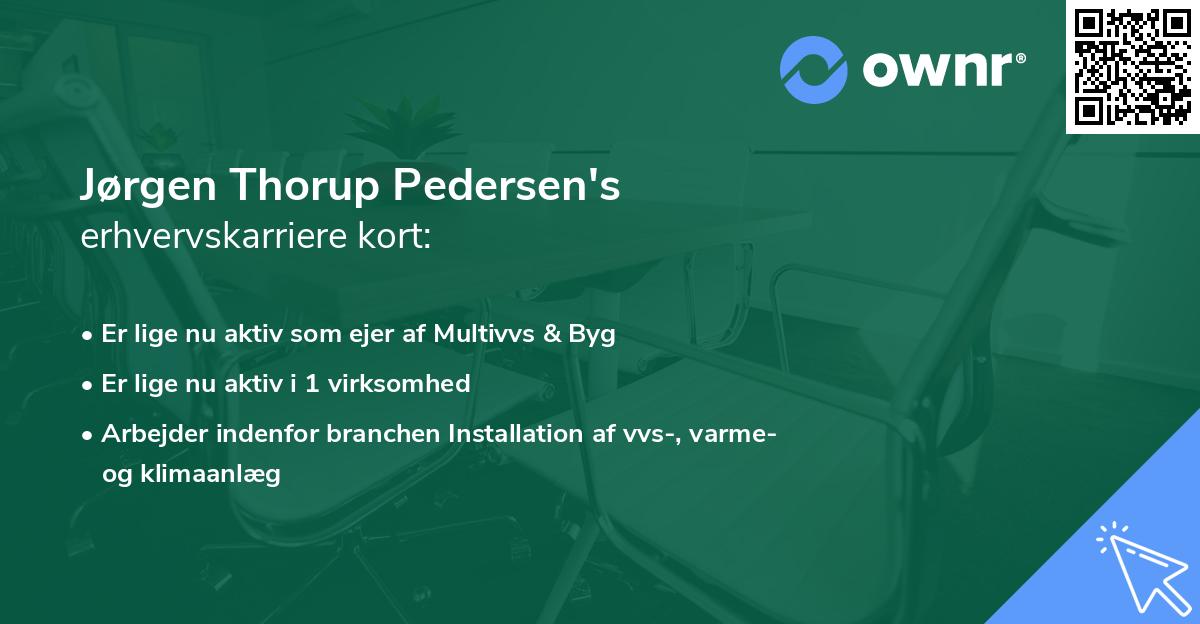 Jørgen Thorup Pedersen's erhvervskarriere kort